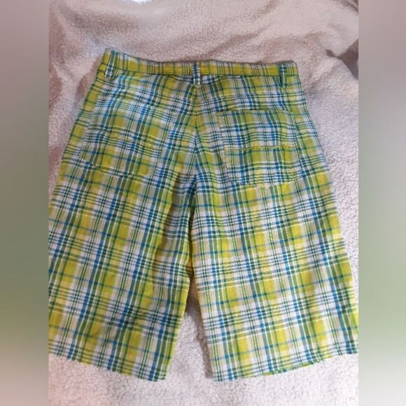 Bluez green/blue plaid shorts - Picture 3 of 3
